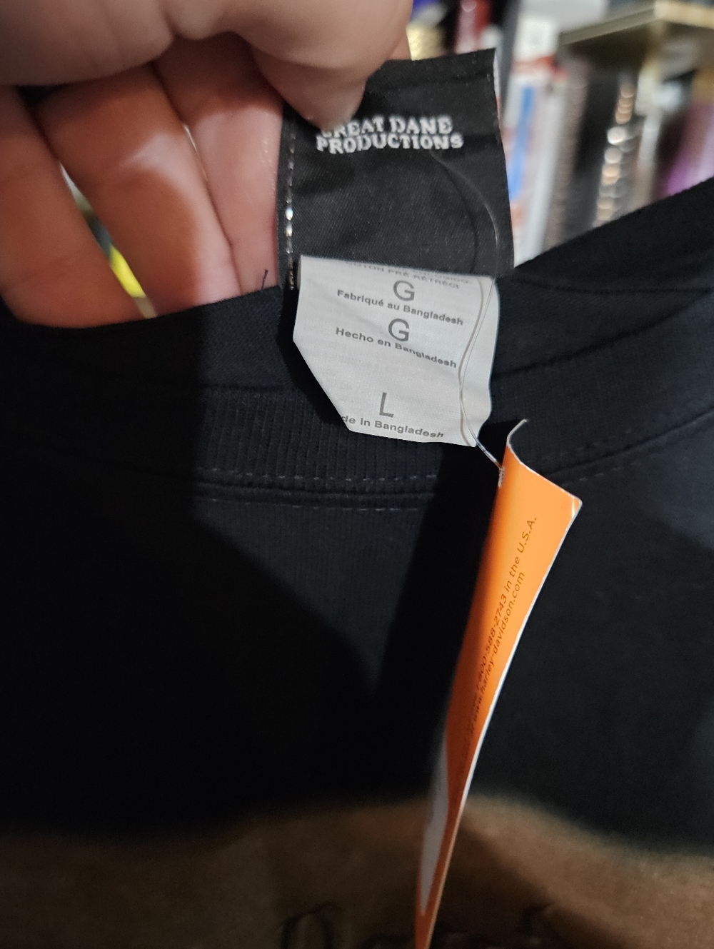St Thomas Harley-Davidson Black Tee with Brown Distressed Logo Panel - Picture 3 of 3